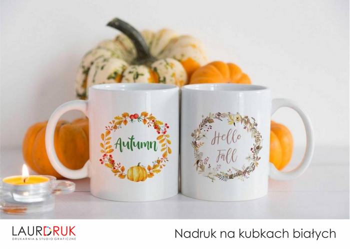 Nadruk na kubkach białych